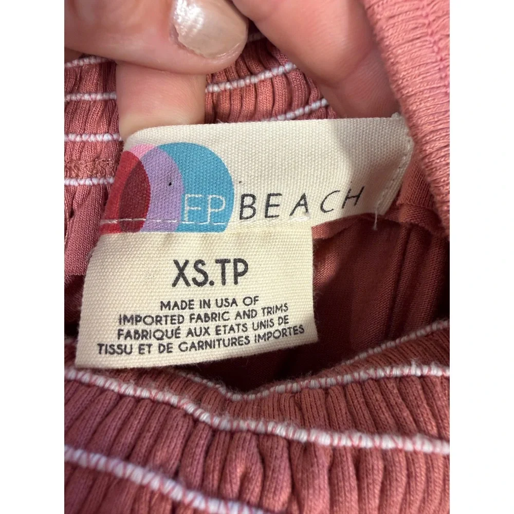 Free People Beach Smocked High Low Maxi Skirt Rose Pink XS